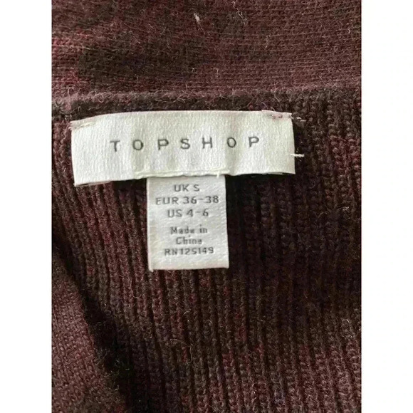 Topshop v-neck ribbed knit pullover sweater- - Picture 4 of 4